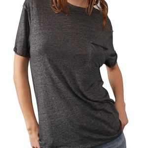 Free People Velle Tee Black Relaxed Fit Pocket Front Tee Shirt Woman’s Small